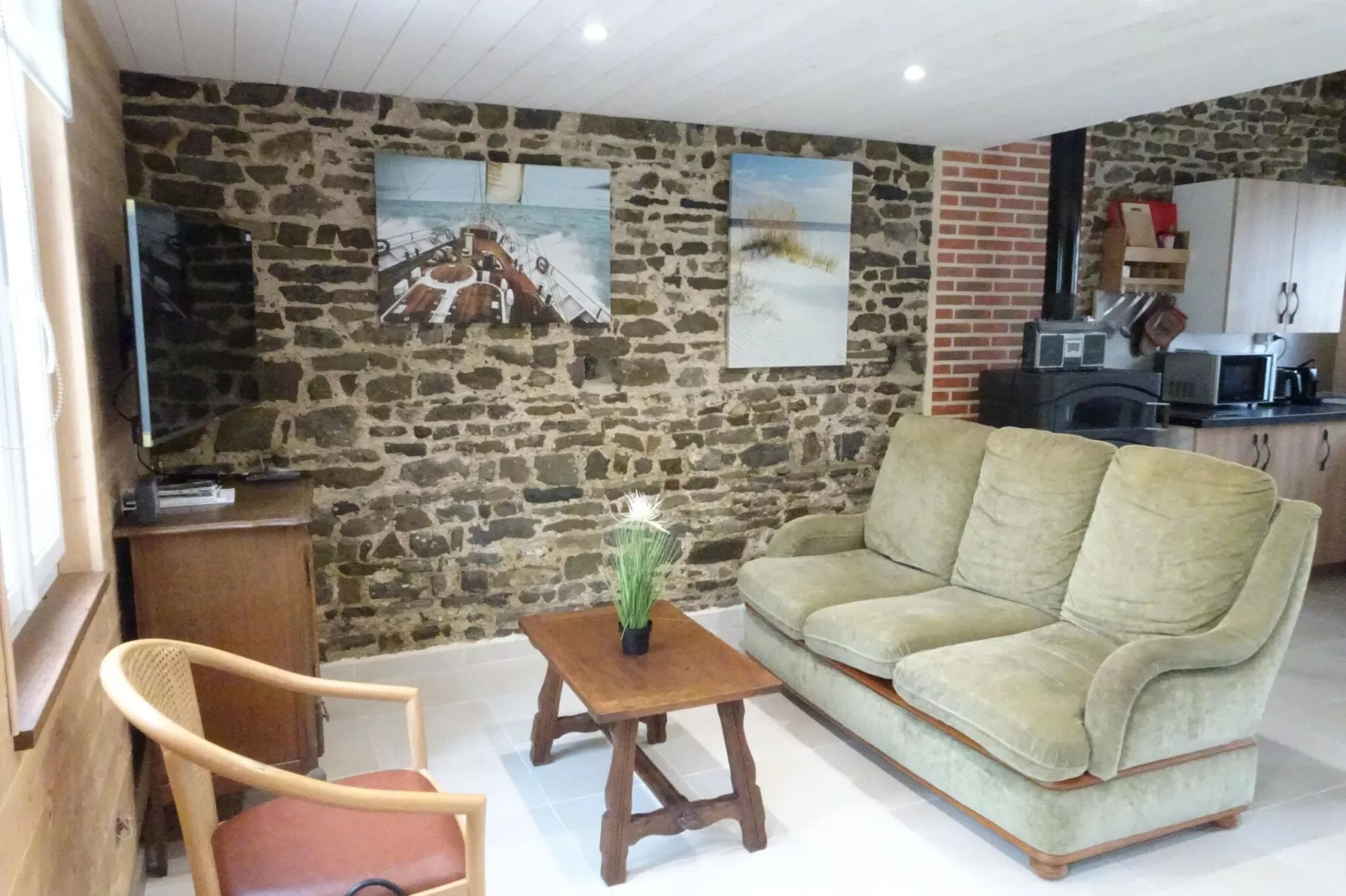 Holiday home Denneville-Wohnzimmer