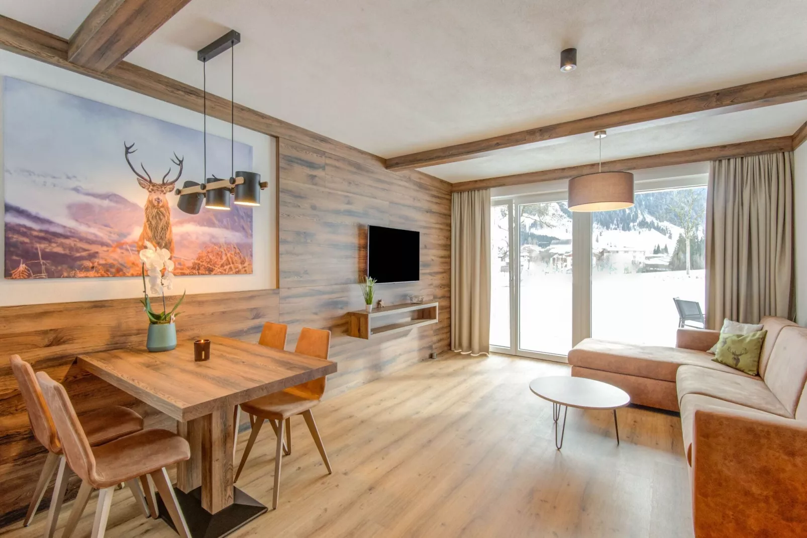 Golden Lodges Type 75 - APP 6 pers-Living room