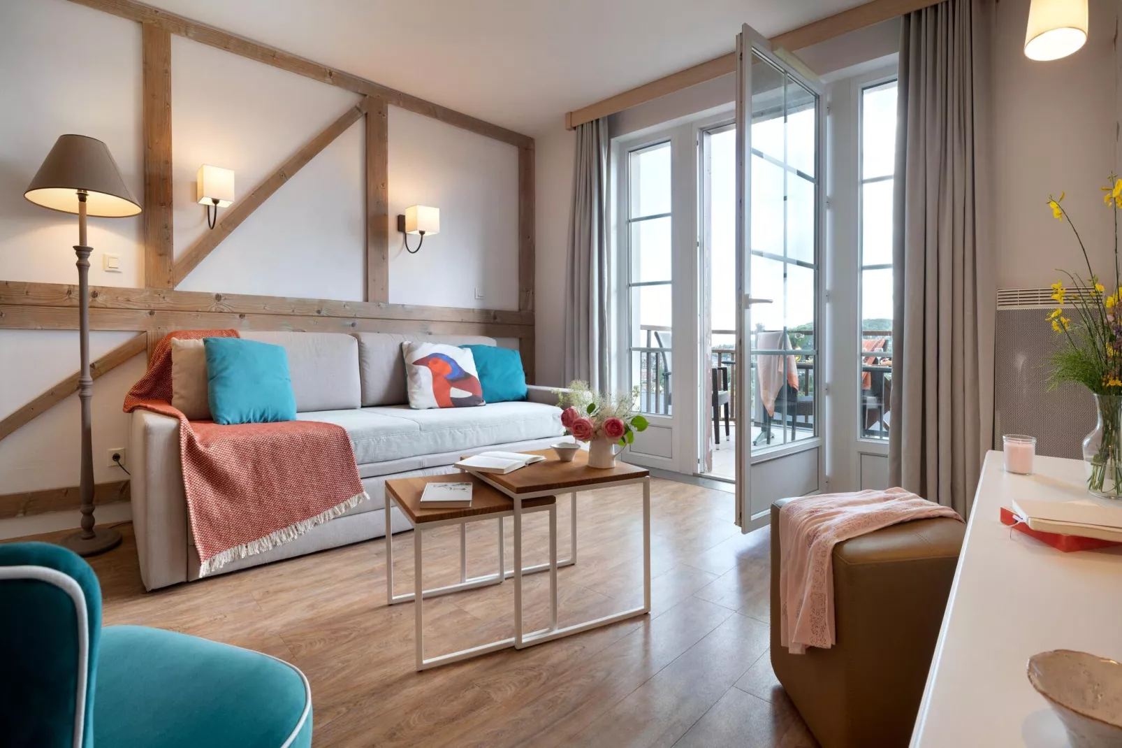 Residence & Spa Houlgate  36 Standard Apt 6 p - 2 bedrooms duplex-Living room