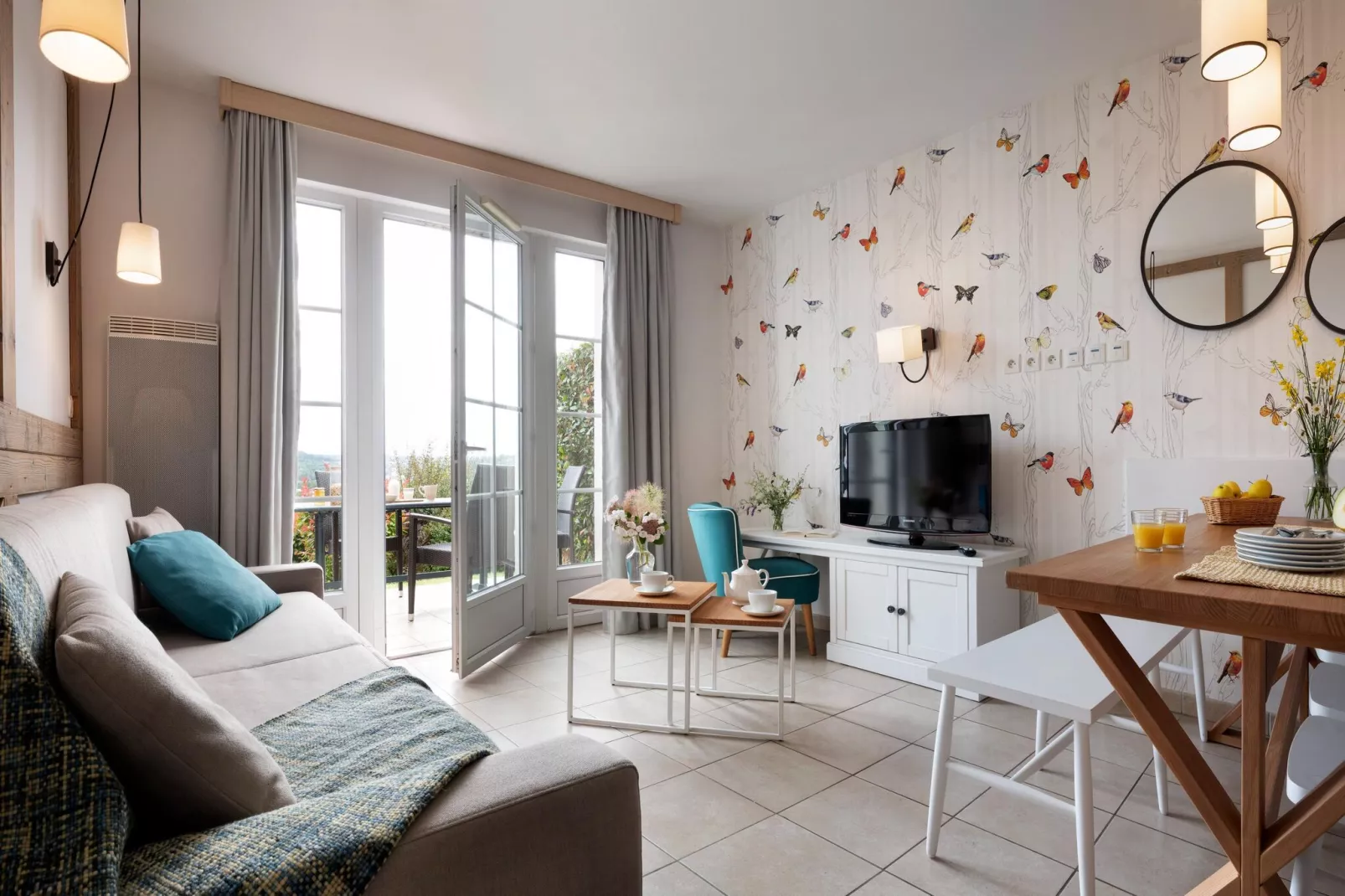 Residence & Spa Houlgate  M6 Standard House 6 p - 2 bedrooms duplex-Living room