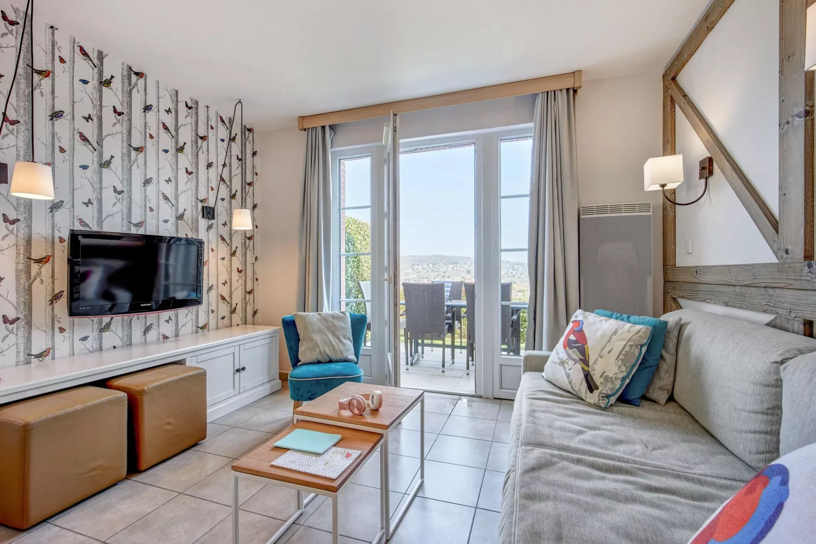 Residence & Spa Houlgate  M6 Standard House 6 p - 2 bedrooms duplex-Living room