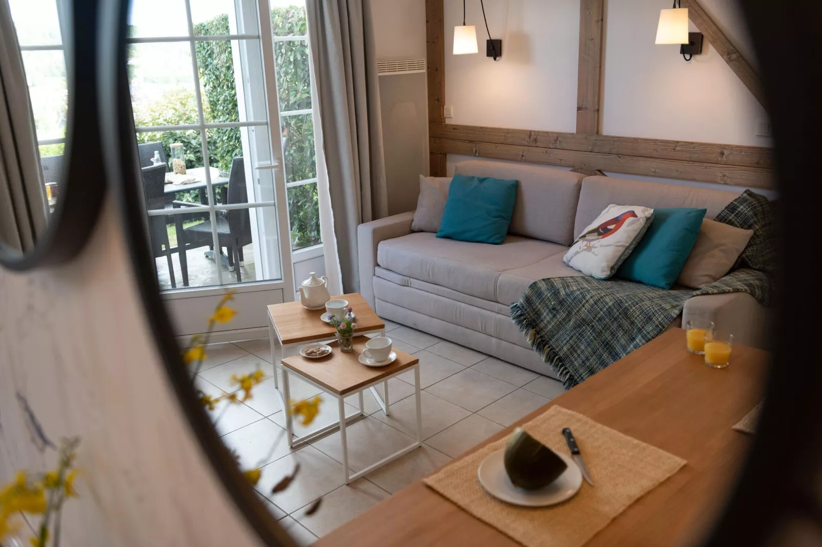 Residence & Spa Houlgate  M6 Standard House 6 p - 2 bedrooms duplex-Living room