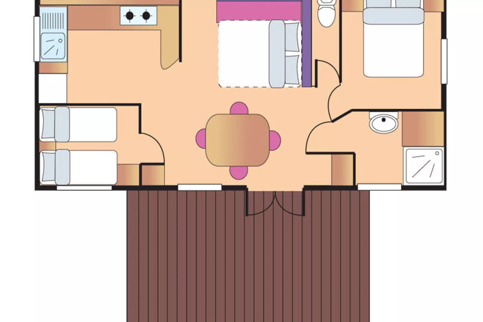 Caravanpark Mas des Lavandes Sérignan Mobilhome Classic-Floor plan
