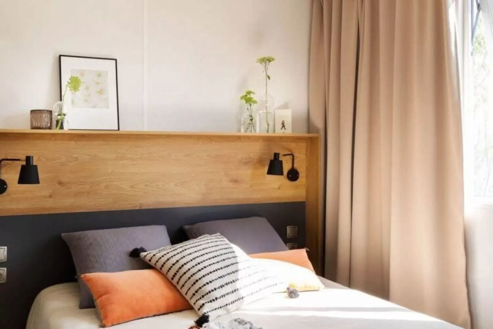 Caravanpark Mas des Lavandes Sérignan-Mobilhome Confort Premium TVclim2ch 6p-Bedroom
