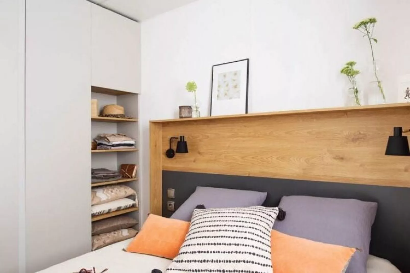 Caravanpark Domaine Sainte Véziane Bessan-Mobilhome Premium 2 chambres 4-6 pers-Chambre