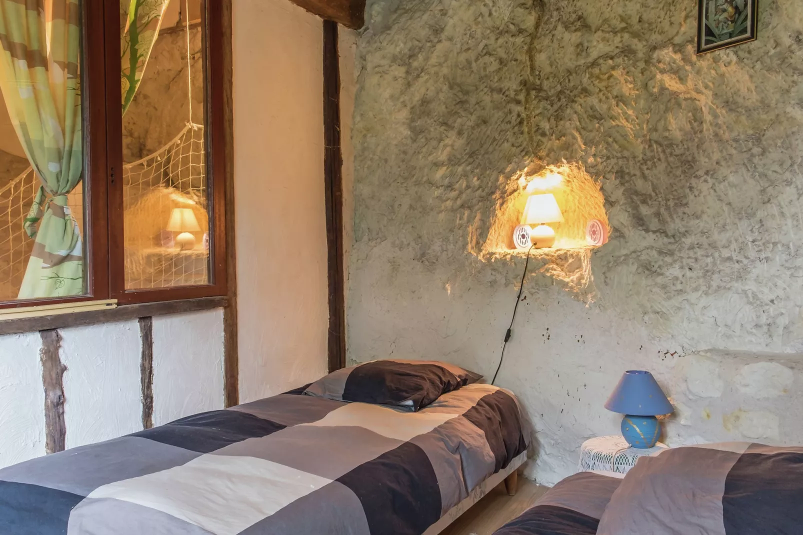 Maison troglodyte - Châteaux de la Loire-Schlafzimmer