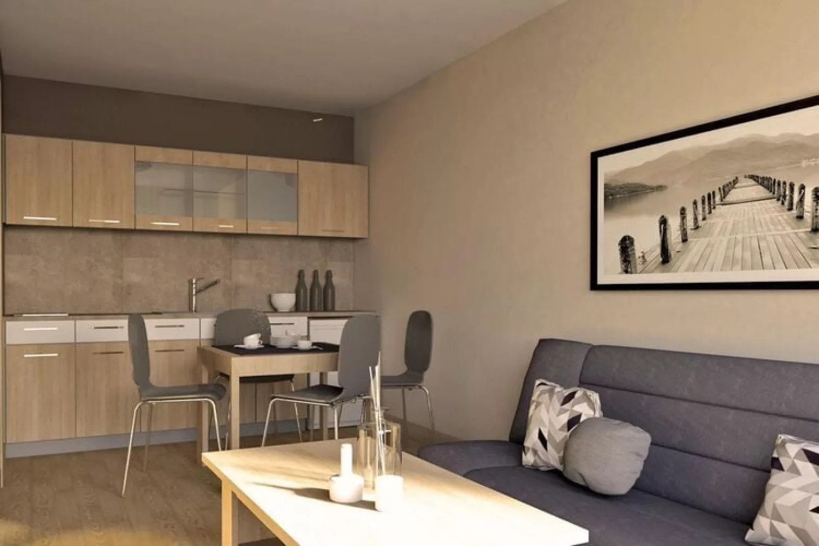 Apartamenty 4-osobowe Niechorze-Living room