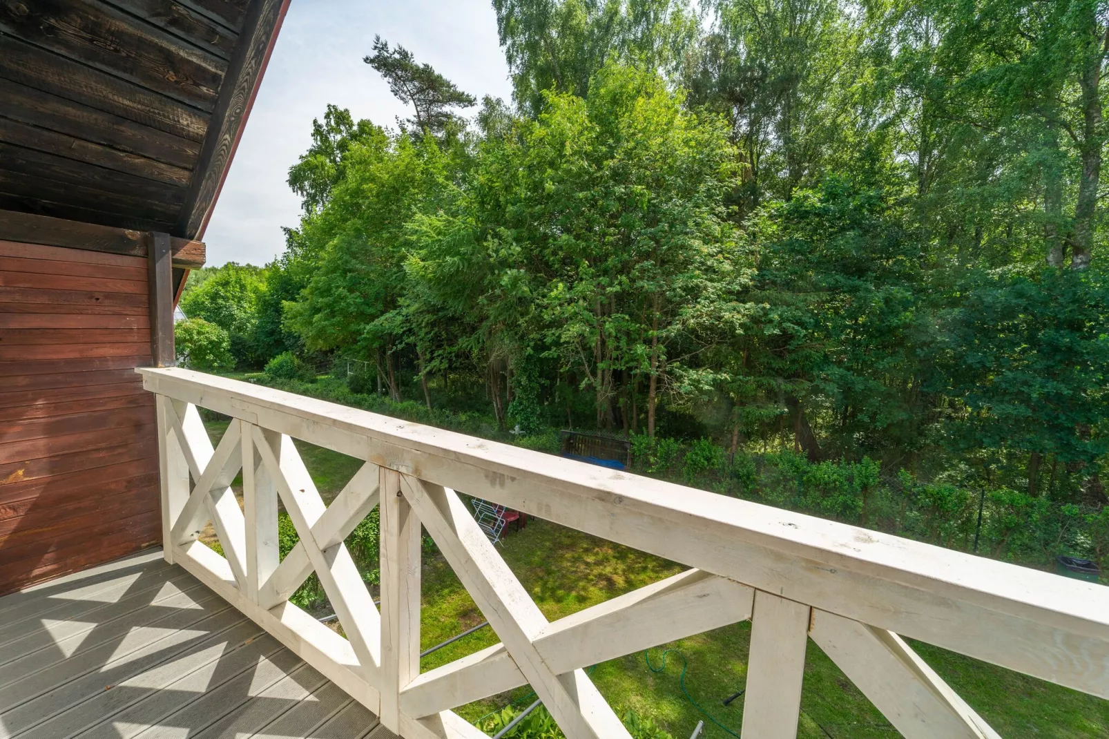 Holiday home Sledzik Rowy-Terrassenbalkon
