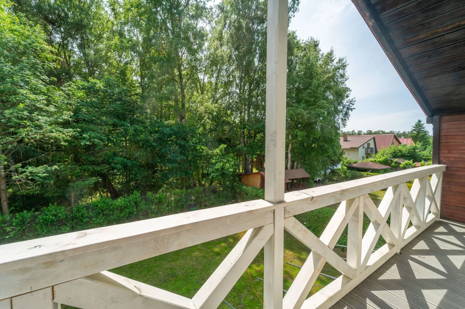 Holiday home Sledzik Rowy-Terrassenbalkon