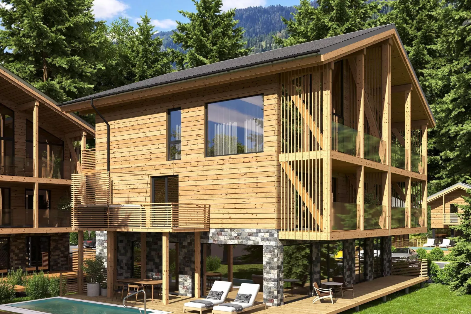 Kreischberg Pool Villen 5a-Exterior summer