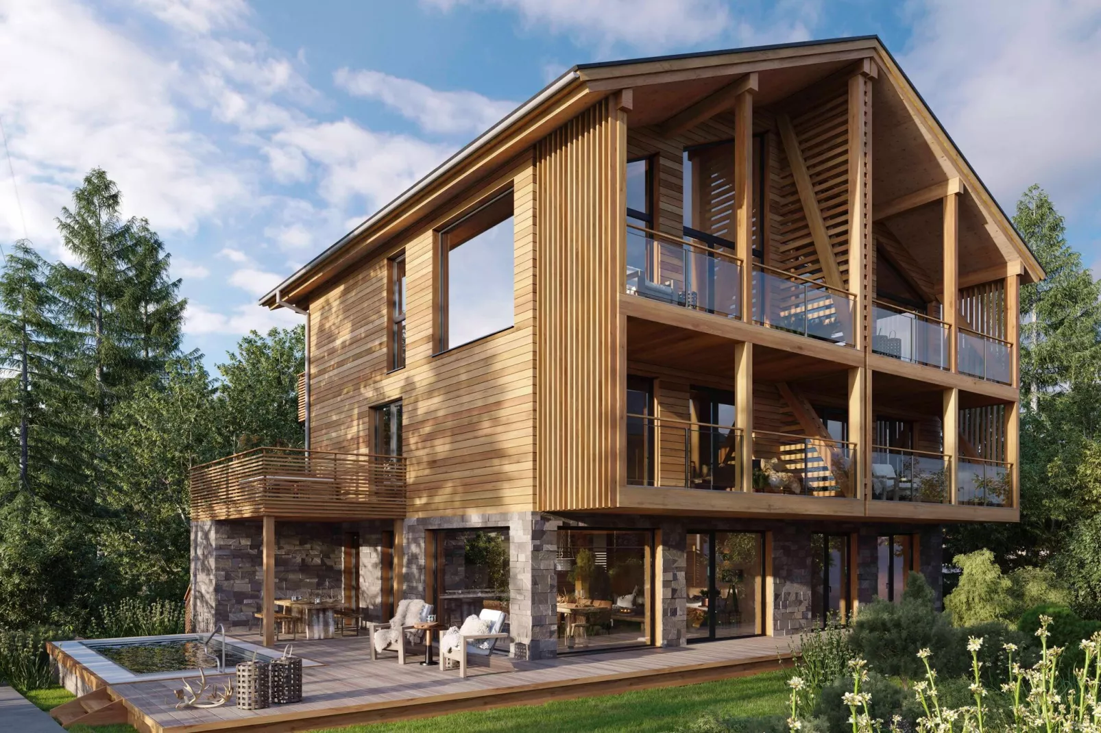 Kreischberg Pool Villen 5b-Exterior summer