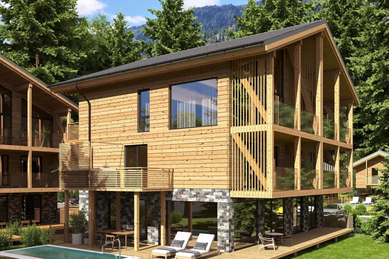 Kreischberg Pool Villen 5b-Exterior summer