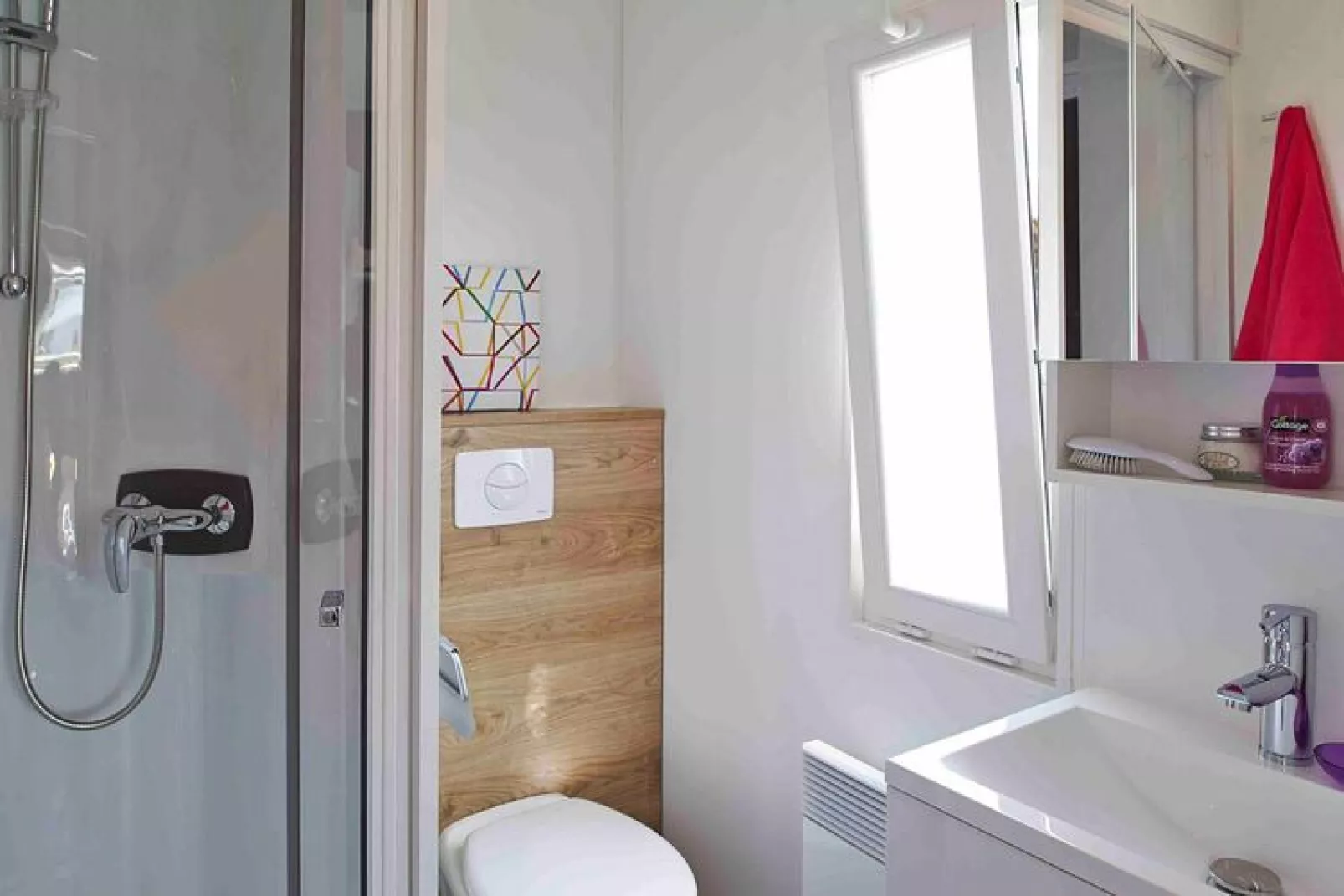 Mobile Homes Domaine Les Mûriers Vendres-Plage // Cottage VIP 3ch 6 pers climatisé-Bathroom