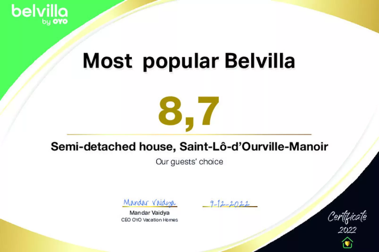 Semi-detached house, Saint-Lô-d'Ourville-Manoir-Exterior summer