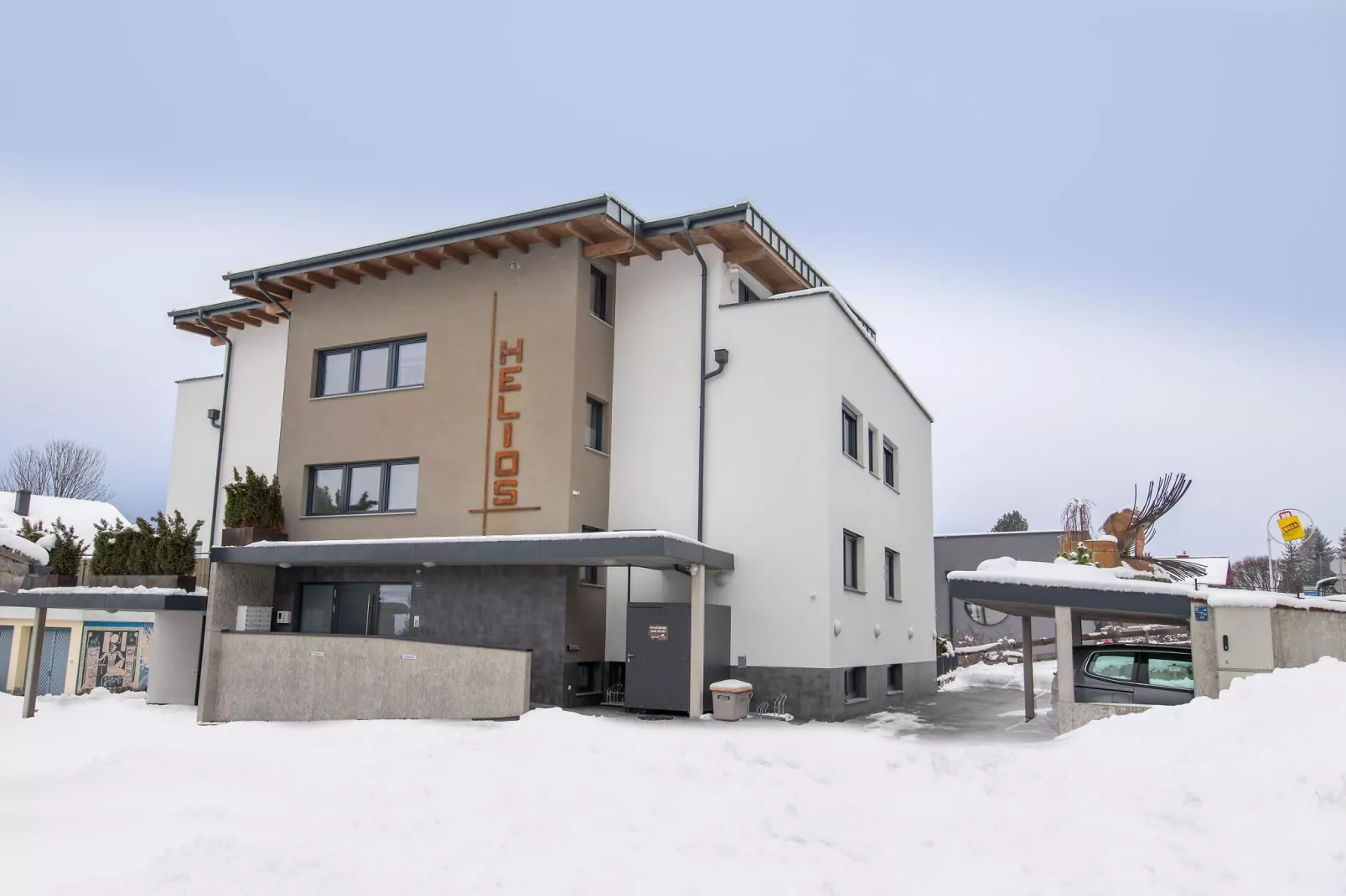 Helios Appartements-Außenbereich Winter