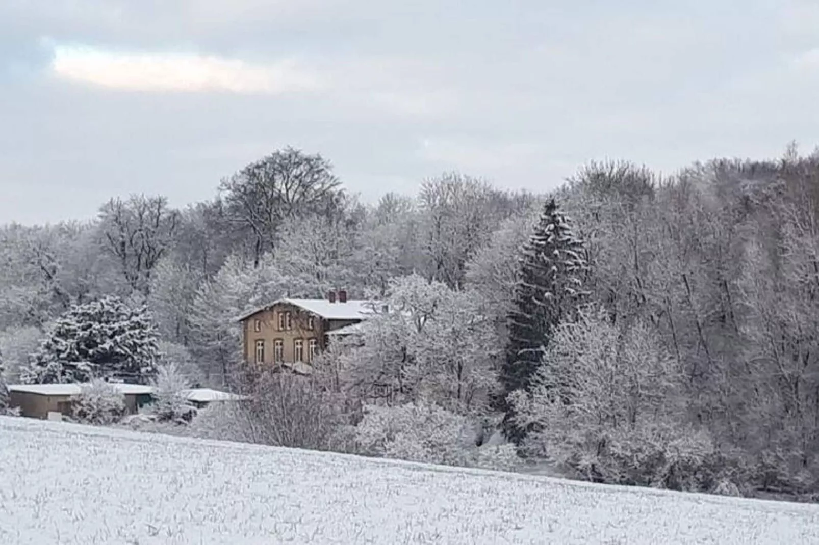 Wohnen im Gutshaus-View winter